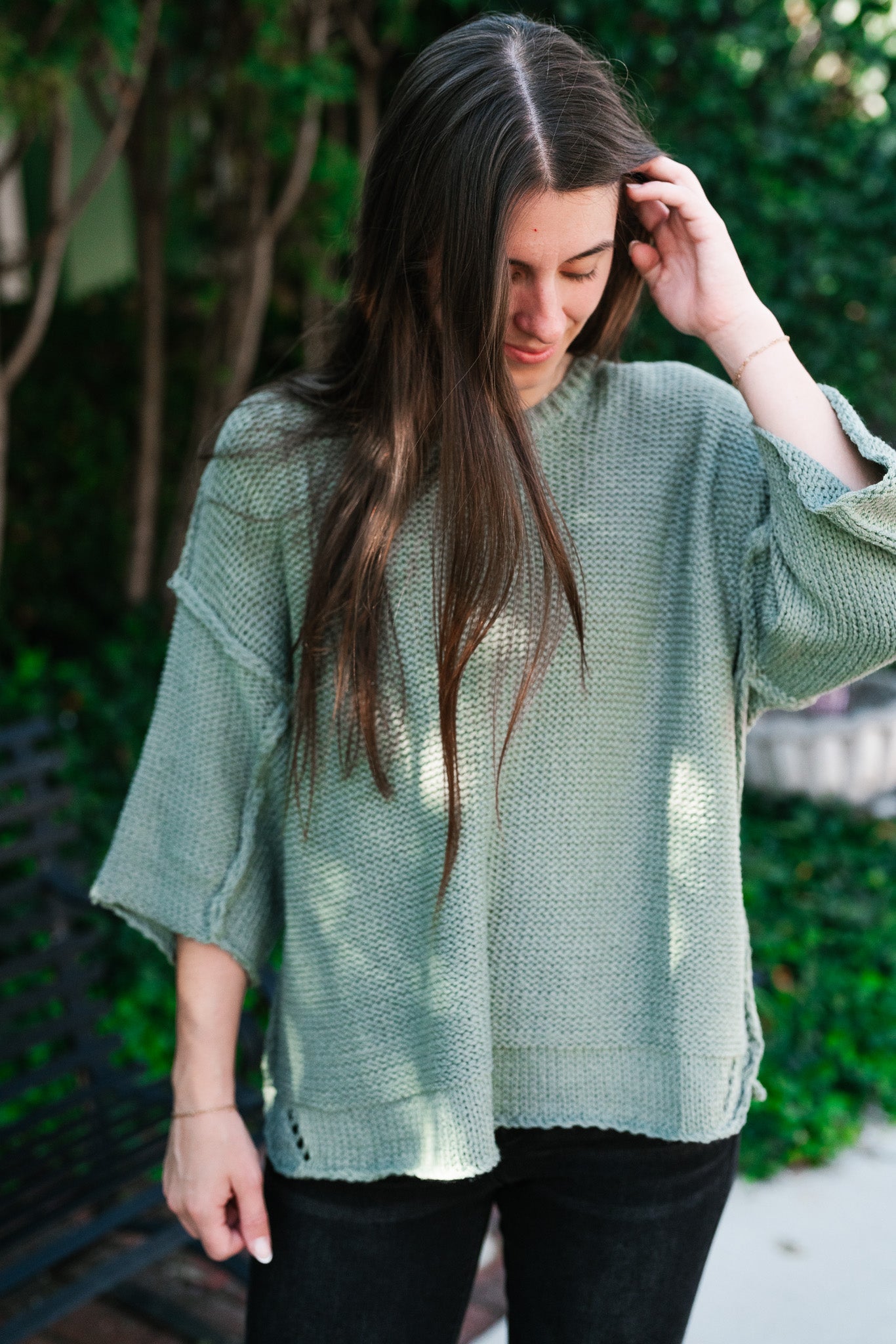 Good To Be Back Knit Top - Sage