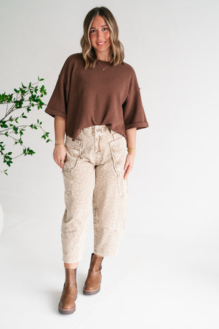 Birchwood Waffle Knit Top - Brown