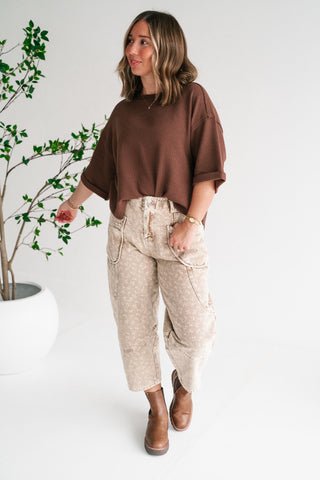 Birchwood Waffle Knit Top - Brown