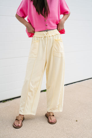 Daily Styled Barrel Leg Pant - Butter Yellow