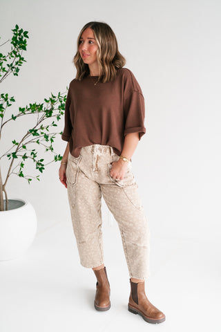 Birchwood Waffle Knit Top - Brown