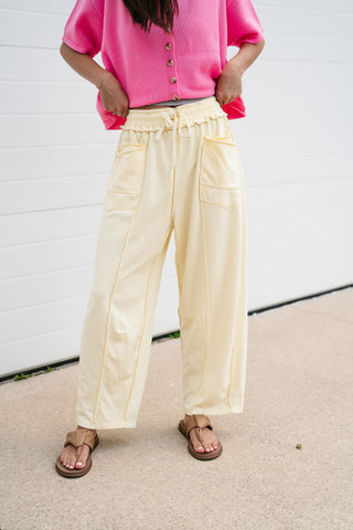Daily Styled Barrel Leg Pant - Butter Yellow