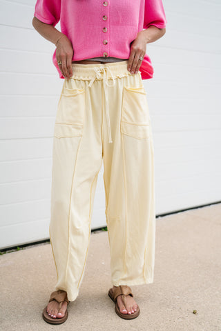 Daily Styled Barrel Leg Pant - Butter Yellow