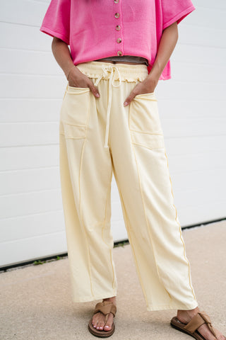 Daily Styled Barrel Leg Pant - Butter Yellow