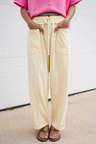 Daily Styled Barrel Leg Pant - Butter Yellow