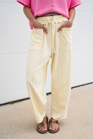 Daily Styled Barrel Leg Pant - Butter Yellow