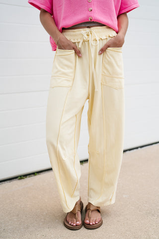 Daily Styled Barrel Leg Pant - Butter Yellow