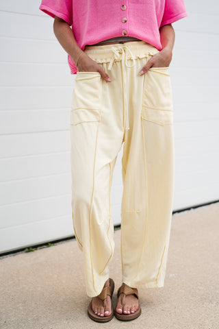 Daily Styled Barrel Leg Pant - Butter Yellow