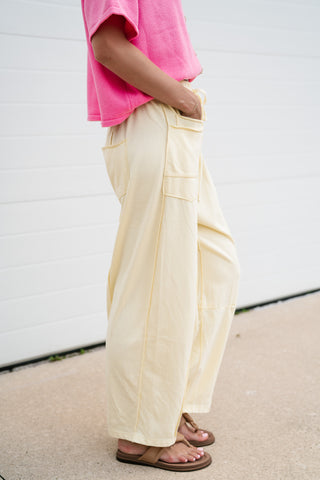 Daily Styled Barrel Leg Pant - Butter Yellow