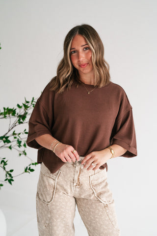Birchwood Waffle Knit Top - Brown