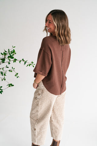 Birchwood Waffle Knit Top - Brown