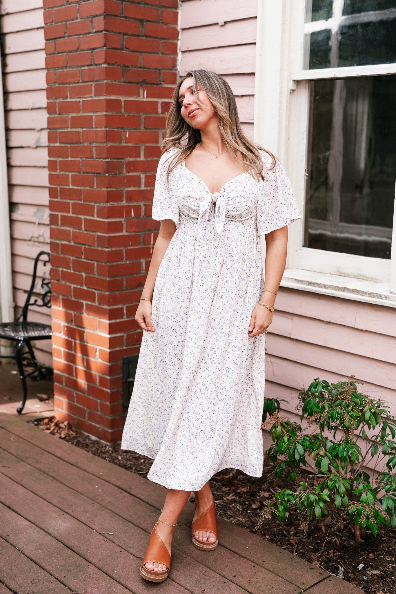 Kalista Floral Tie Front Maxi Dress