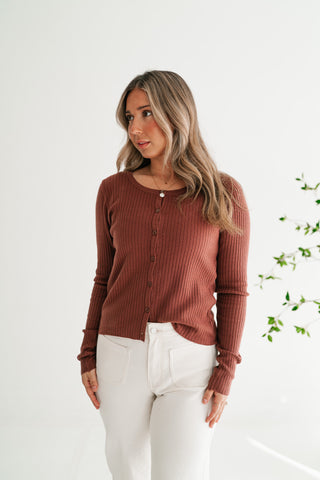 Spicewood Ribbed Knit Button-Up Cardigan
