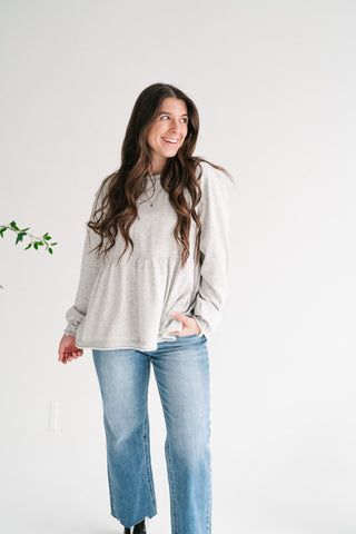 Heathered Haven Peplum Top