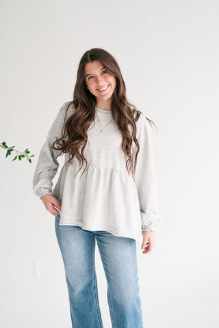Heathered Haven Peplum Top