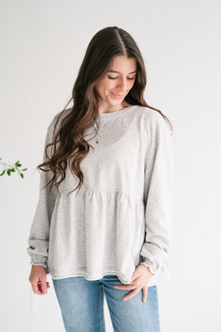 Heathered Haven Peplum Top