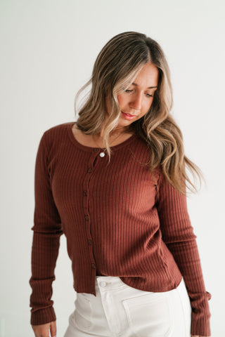 Spicewood Ribbed Knit Button-Up Cardigan