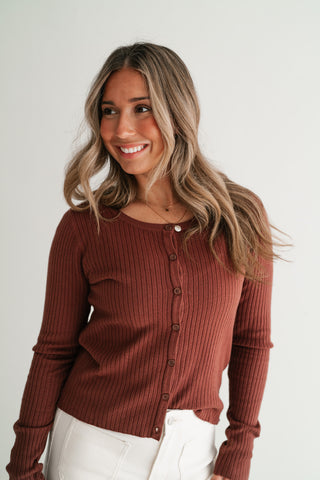Spicewood Ribbed Knit Button-Up Cardigan