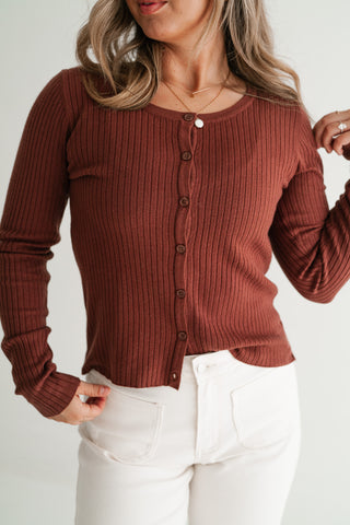 Spicewood Ribbed Knit Button-Up Cardigan