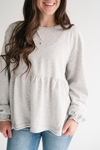 Heathered Haven Peplum Top