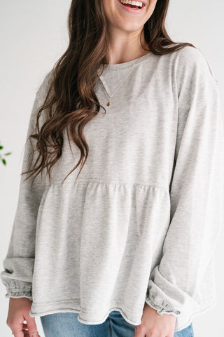 Heathered Haven Peplum Top