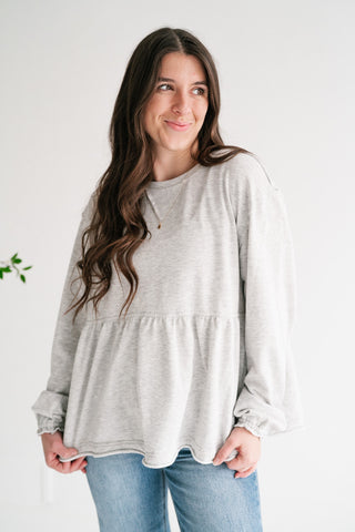 Heathered Haven Peplum Top