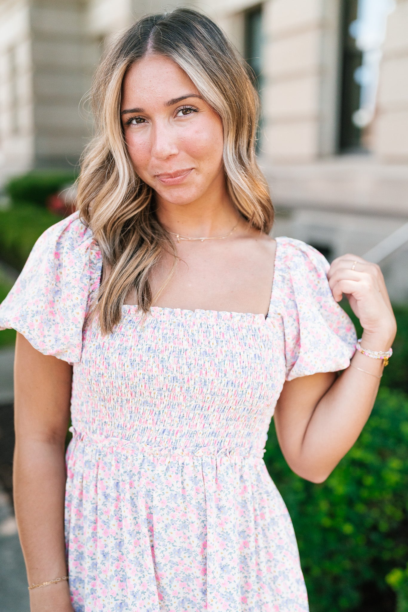 In Full Bloom Floral Puff Sleeve Maxi Dress