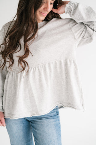 Heathered Haven Peplum Top