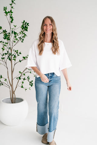 Birchwood Waffle Knit Top - White