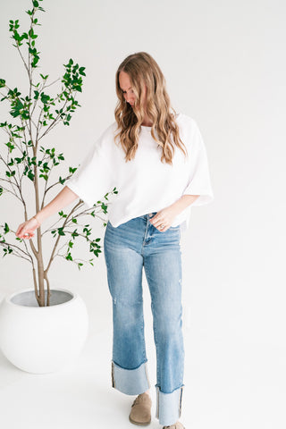 Birchwood Waffle Knit Top - White