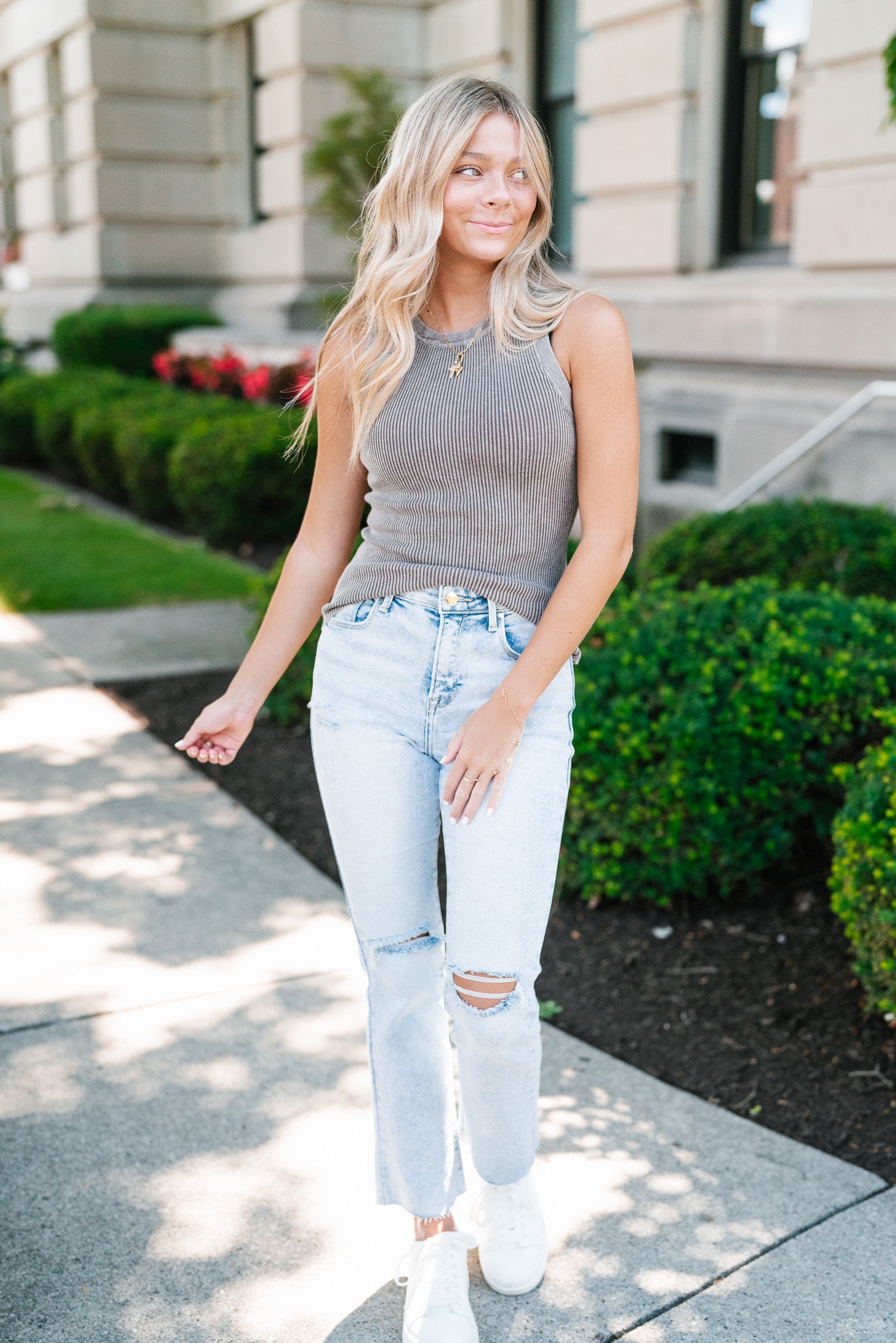 Lazy Day Round Neck Tank Top