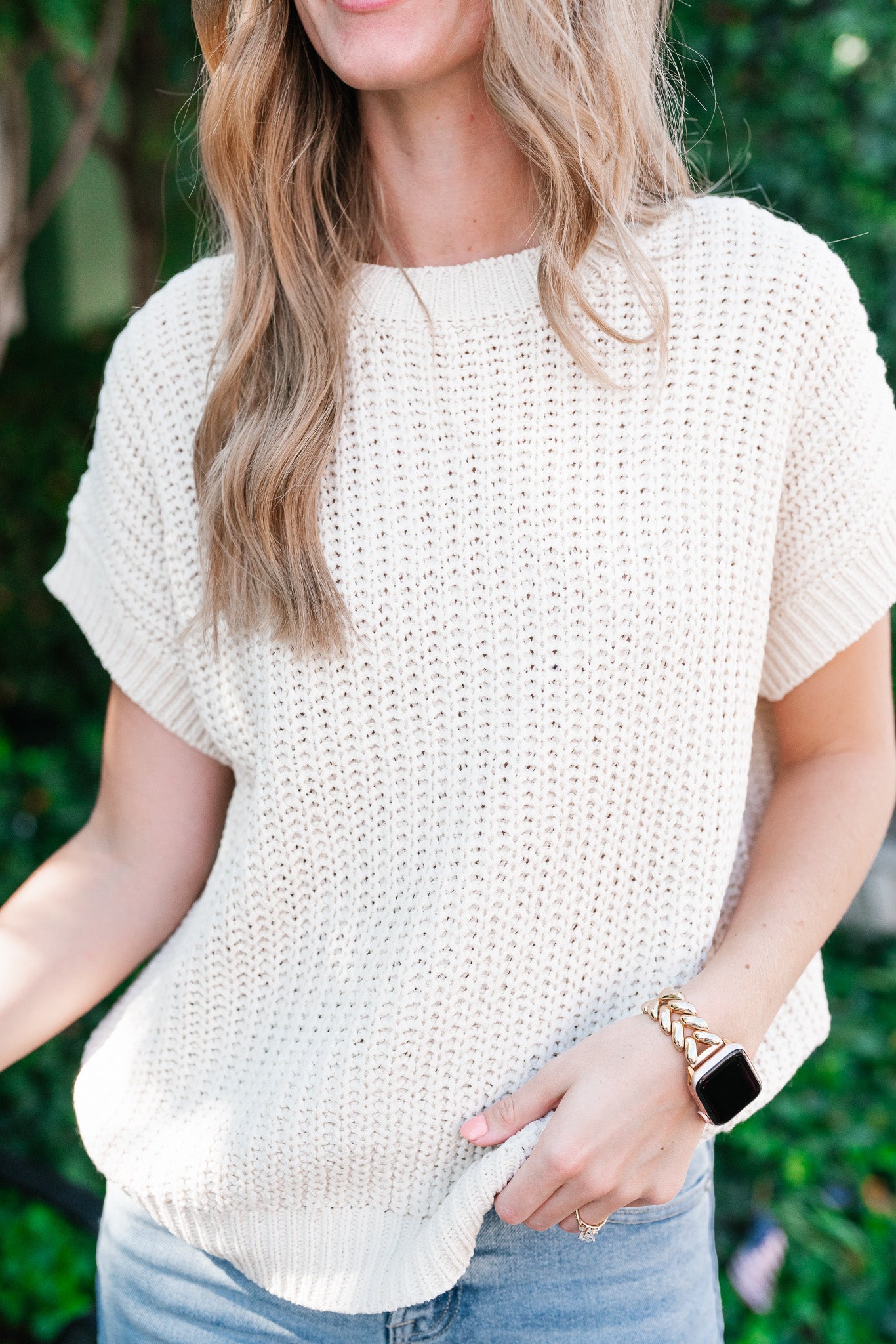 Cloud Chaser Boxy Sweater Top - Cream