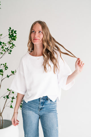Birchwood Waffle Knit Top - White