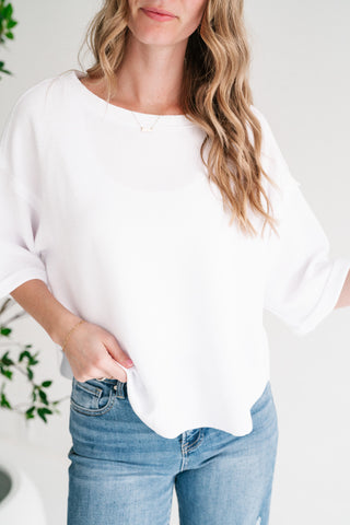 Birchwood Waffle Knit Top - White