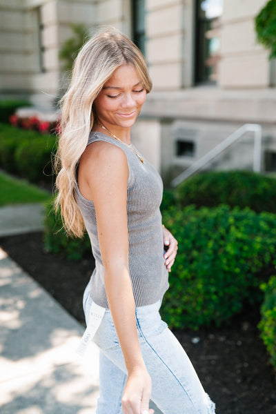 Lazy Day Round Neck Tank Top