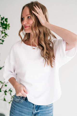 Birchwood Waffle Knit Top - White