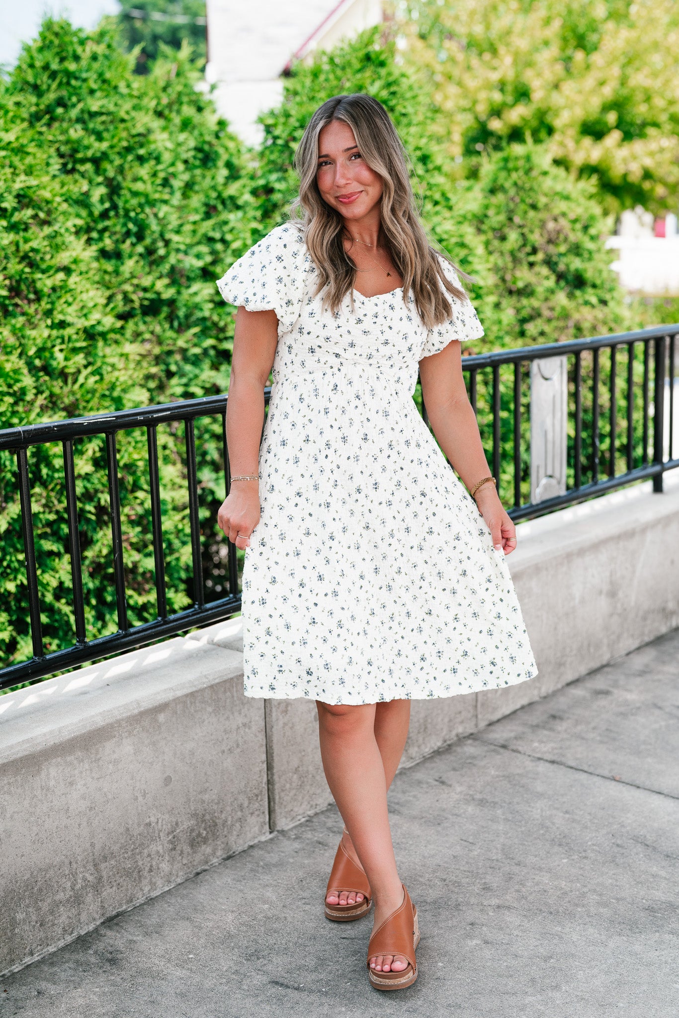 Forget Me Not Balloon Sleeve Dress