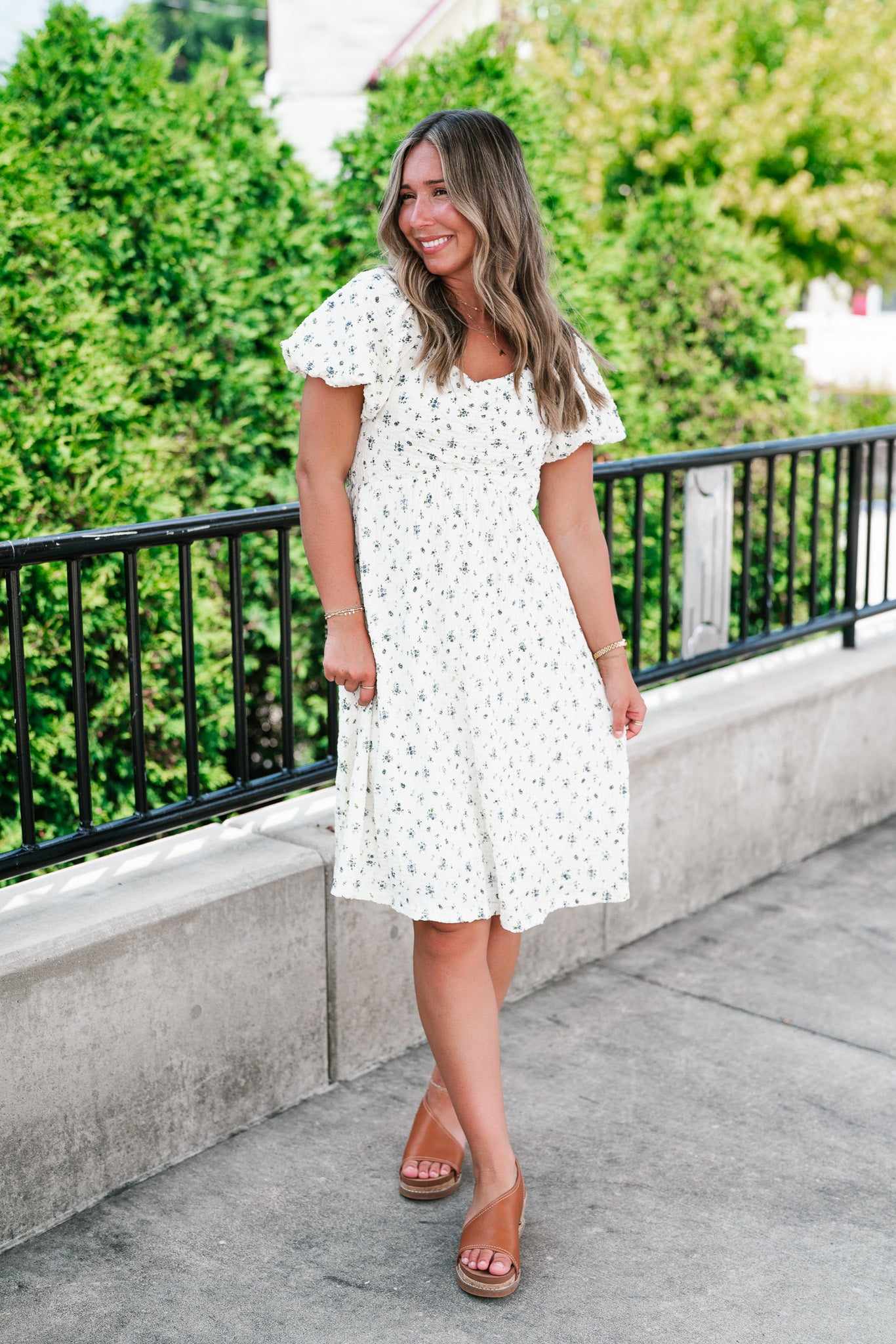 Forget Me Not Balloon Sleeve Dress