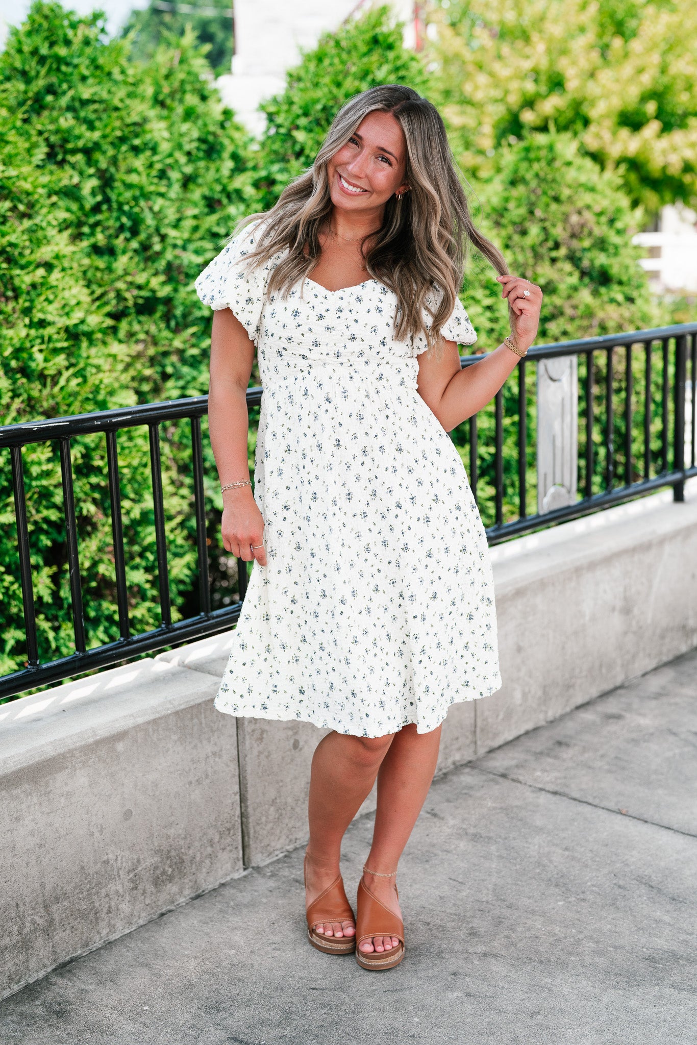Forget Me Not Balloon Sleeve Dress