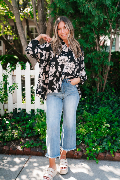 Love and Luxe Bubble Sleeve Floral Top