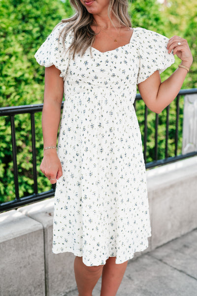 Forget Me Not Balloon Sleeve Dress