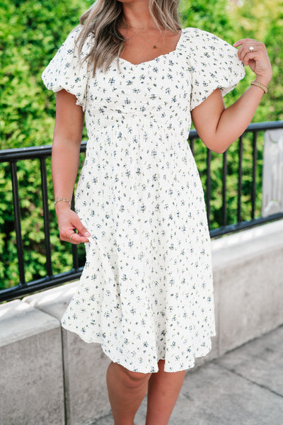 Forget Me Not Balloon Sleeve Dress