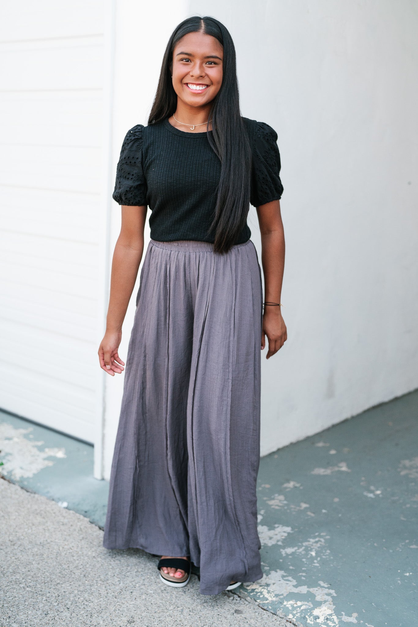 Talia Eyelet Puff Sleeve Top
