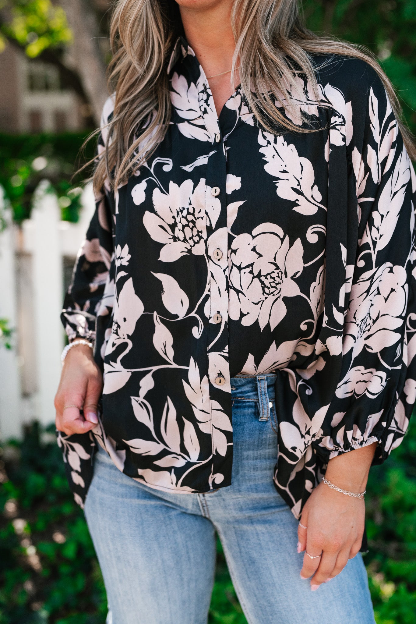 Love and Luxe Bubble Sleeve Floral Top