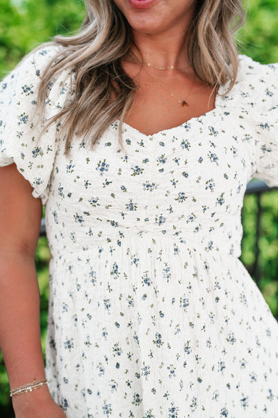 Forget Me Not Balloon Sleeve Dress