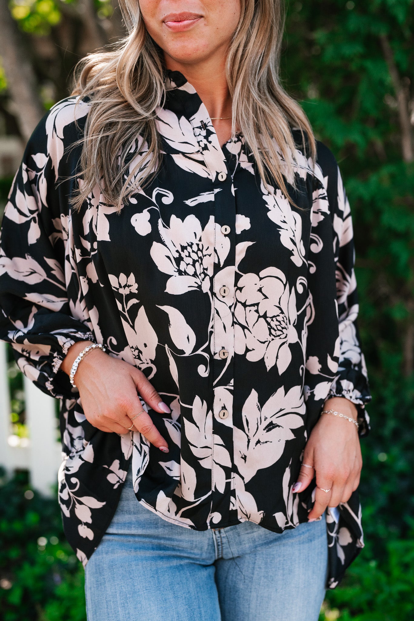 Love and Luxe Bubble Sleeve Floral Top