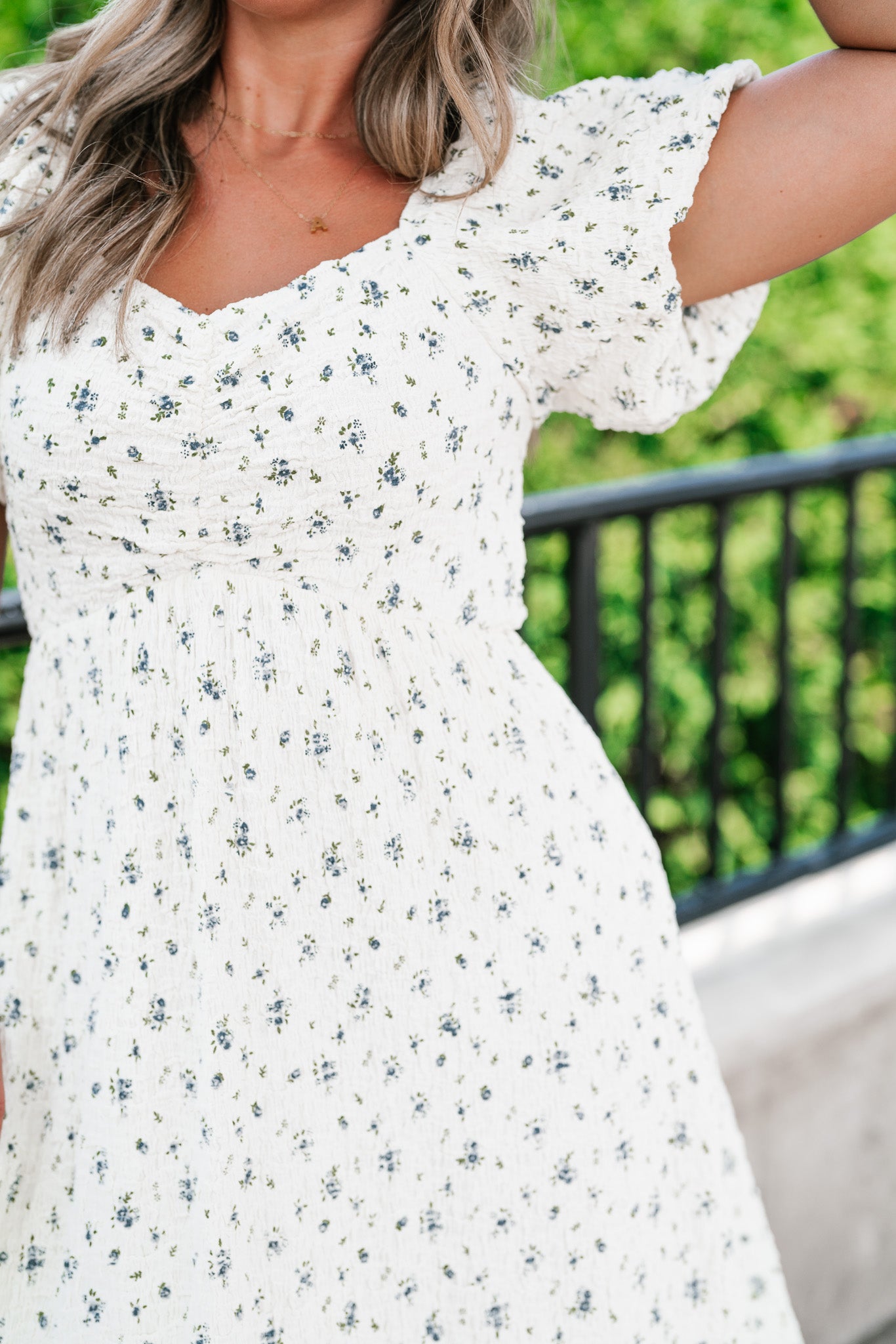 Forget Me Not Balloon Sleeve Dress