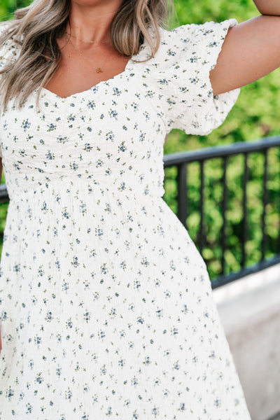 Forget Me Not Balloon Sleeve Dress