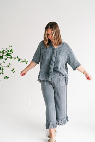 Twilight Chic Eyelet Gauze Shirt