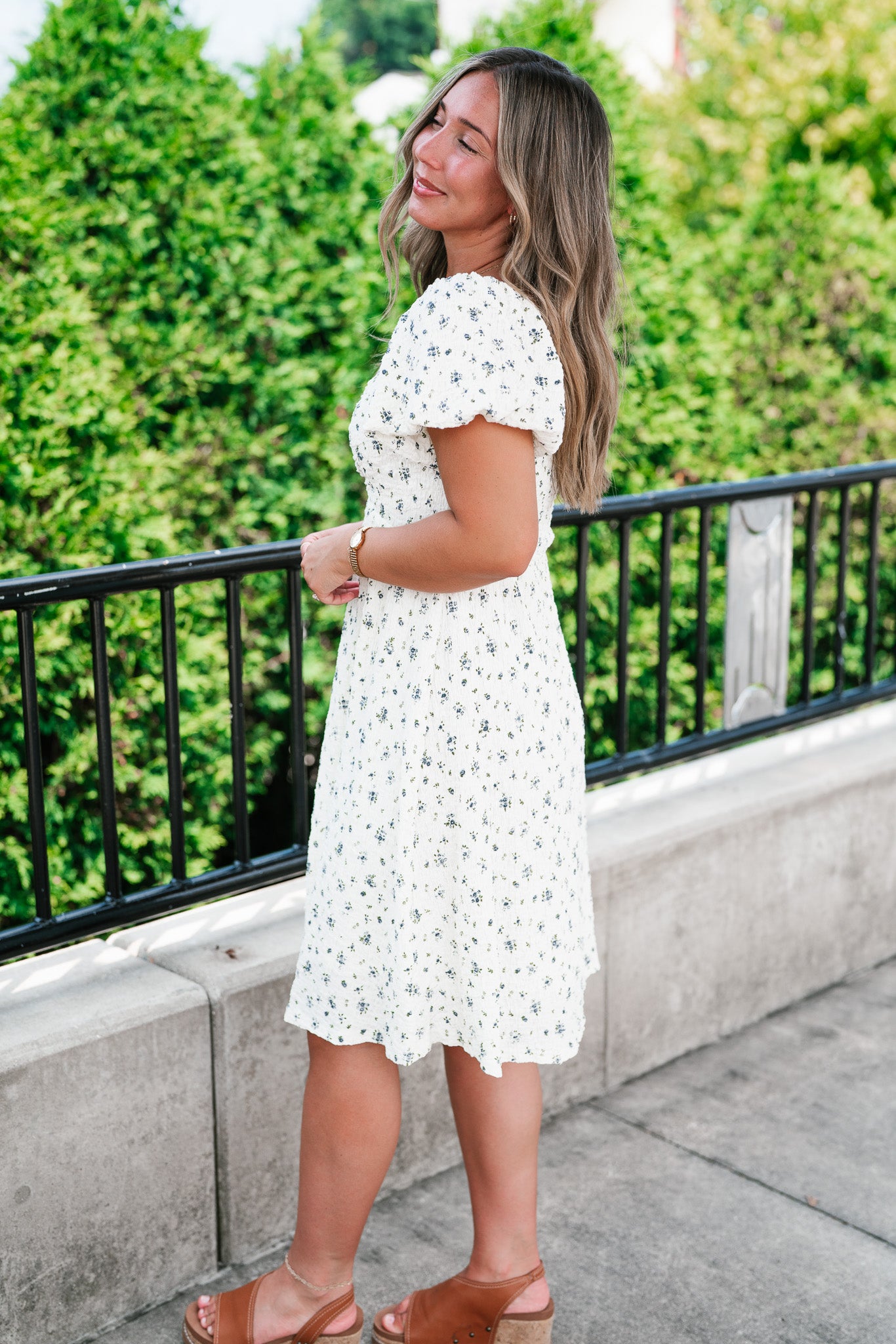 Forget Me Not Balloon Sleeve Dress